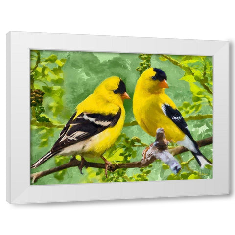 Bird Song I White Modern Wood Framed Art Print by Medeiros, Celito