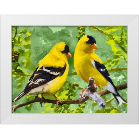 Bird Song I White Modern Wood Framed Art Print by Medeiros, Celito
