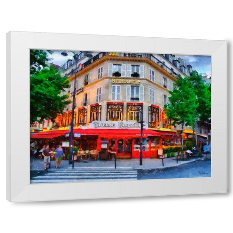 Taverne Karlsbrad White Modern Wood Framed Art Print by Medeiros, Celito