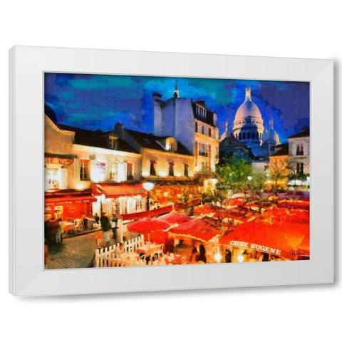 Chez Eugene White Modern Wood Framed Art Print by Medeiros, Celito