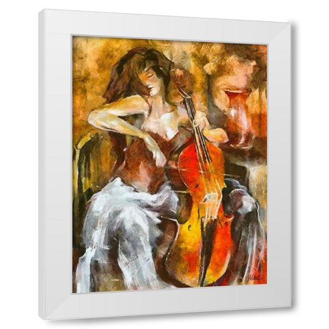 The Music White Modern Wood Framed Art Print by Medeiros, Celito