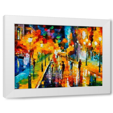 Colorfull Street I White Modern Wood Framed Art Print by Medeiros, Celito