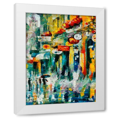 Colorfull Street II White Modern Wood Framed Art Print by Medeiros, Celito
