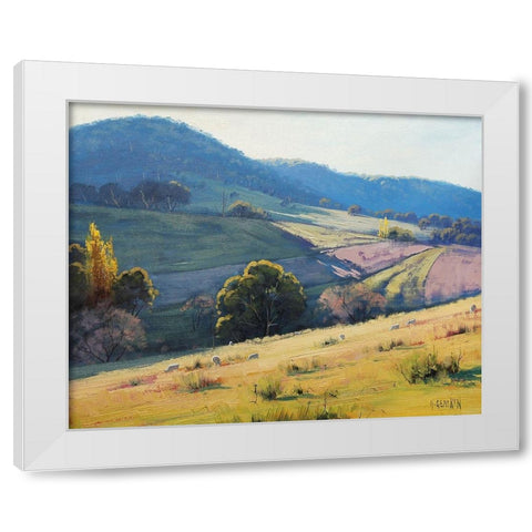 Afternoon Light Tarana Australia White Modern Wood Framed Art Print by Gercken, Graham