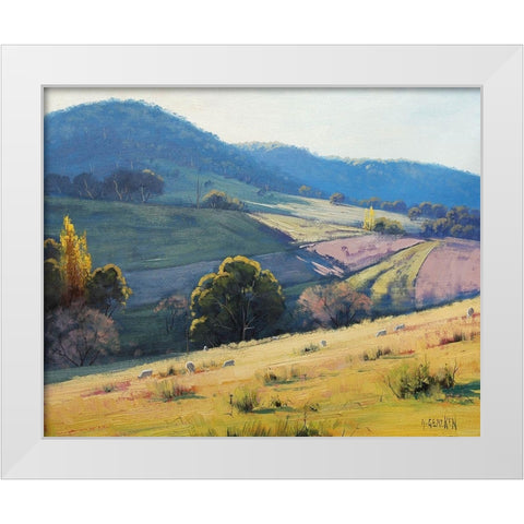 Afternoon Light Tarana Australia White Modern Wood Framed Art Print by Gercken, Graham