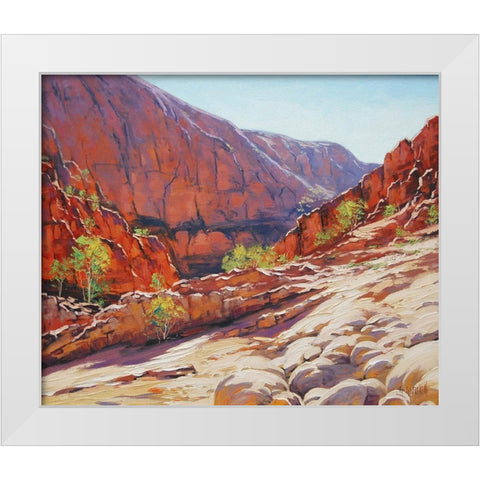 Alice Springs Gorge White Modern Wood Framed Art Print by Gercken, Graham