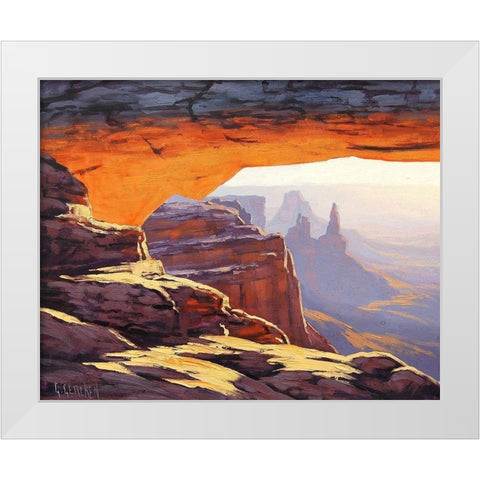 Arches Sunrise Utah White Modern Wood Framed Art Print by Gercken, Graham
