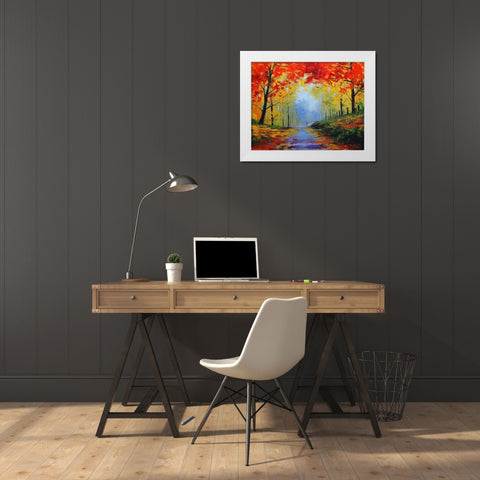 Autumn Impression White Modern Wood Framed Art Print by Gercken, Graham