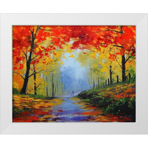 Autumn Impression White Modern Wood Framed Art Print by Gercken, Graham