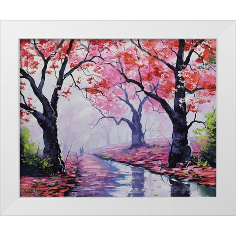 Blossom Tree Reflection White Modern Wood Framed Art Print by Gercken, Graham