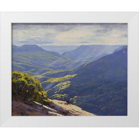 Blue Mountains White Modern Wood Framed Art Print by Gercken, Graham