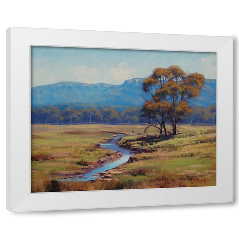 Slowly Stream White Modern Wood Framed Art Print by Gercken, Graham