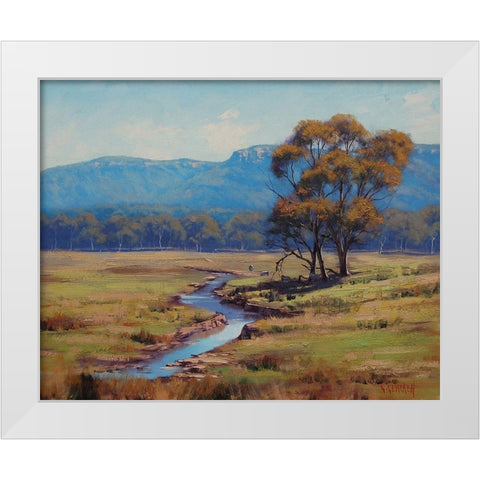 Slowly Stream White Modern Wood Framed Art Print by Gercken, Graham