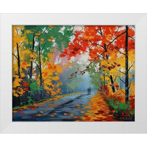 Autumn Walk White Modern Wood Framed Art Print by Gercken, Graham