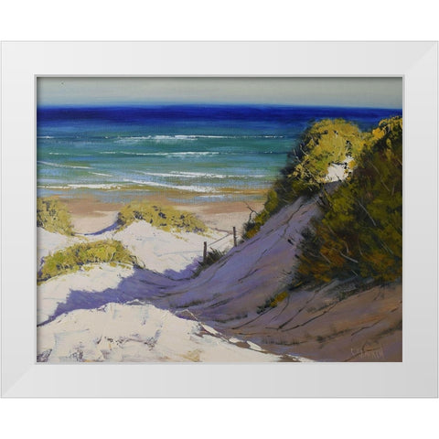 Dune Shadows White Modern Wood Framed Art Print by Gercken, Graham