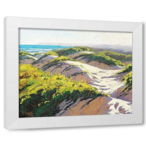 Light Across The Dunes White Modern Wood Framed Art Print by Gercken, Graham
