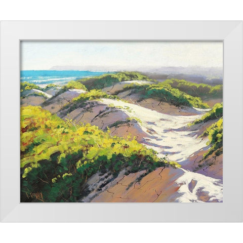 Light Across The Dunes White Modern Wood Framed Art Print by Gercken, Graham