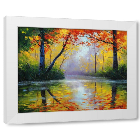 Golden River White Modern Wood Framed Art Print by Gercken, Graham