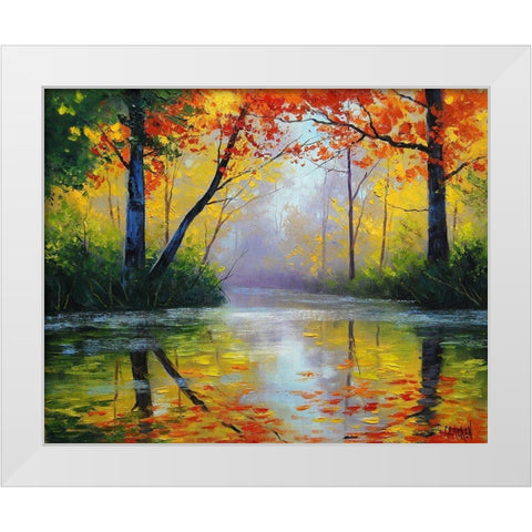 Golden River White Modern Wood Framed Art Print by Gercken, Graham