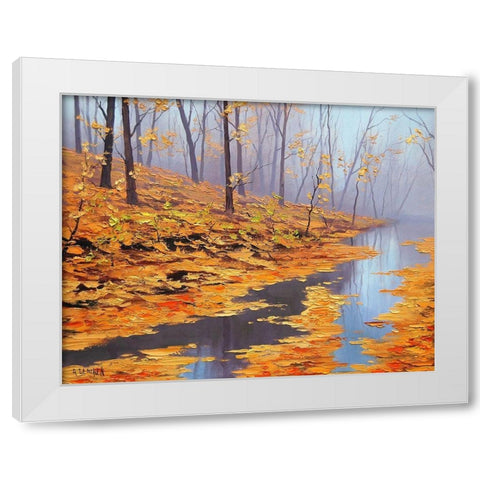 Golden Autumn White Modern Wood Framed Art Print by Gercken, Graham