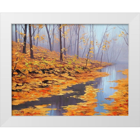 Golden Autumn White Modern Wood Framed Art Print by Gercken, Graham