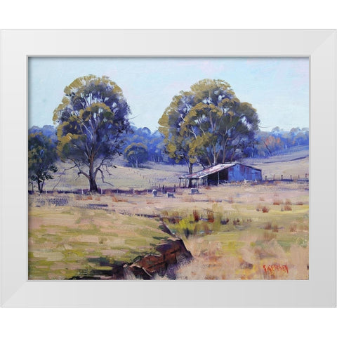 Farm Shed Australia White Modern Wood Framed Art Print by Gercken, Graham
