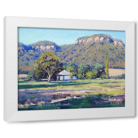Farm Sheds Hartley White Modern Wood Framed Art Print by Gercken, Graham