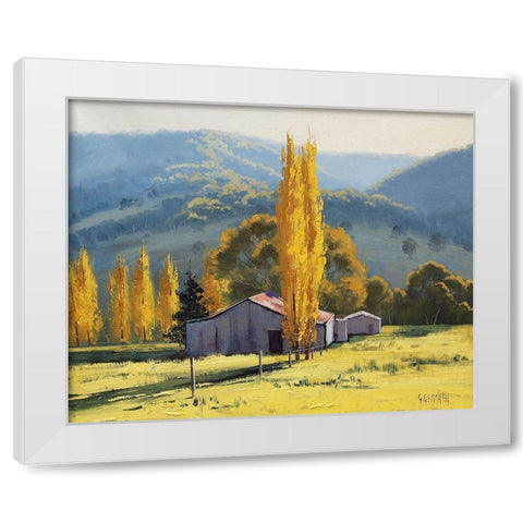 Farm Barn White Modern Wood Framed Art Print by Gercken, Graham