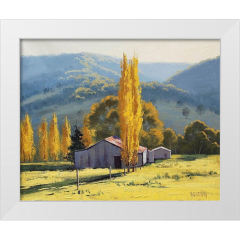 Farm Barn White Modern Wood Framed Art Print by Gercken, Graham