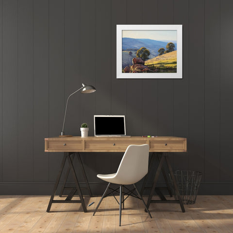 Granite Bolders Turon White Modern Wood Framed Art Print by Gercken, Graham