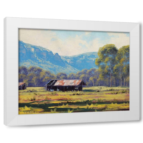 Megalong Painting White Modern Wood Framed Art Print by Gercken, Graham