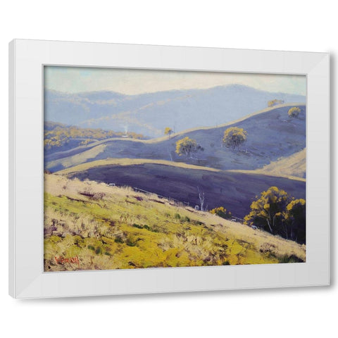 Hazy Landscape Mudgee White Modern Wood Framed Art Print by Gercken, Graham