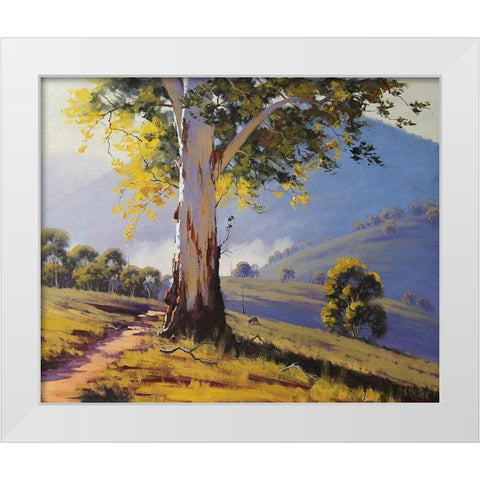 Hilly Australian Landscape White Modern Wood Framed Art Print by Gercken, Graham