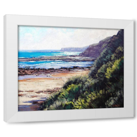 Norah Head View White Modern Wood Framed Art Print by Gercken, Graham