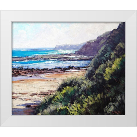 Norah Head View White Modern Wood Framed Art Print by Gercken, Graham