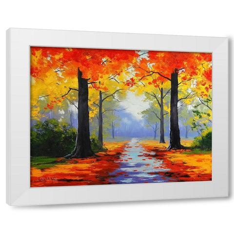 Vivid Autumn Colours White Modern Wood Framed Art Print by Gercken, Graham