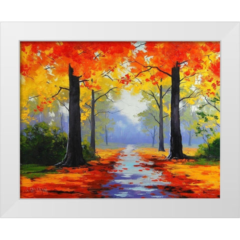 Vivid Autumn Colours White Modern Wood Framed Art Print by Gercken, Graham