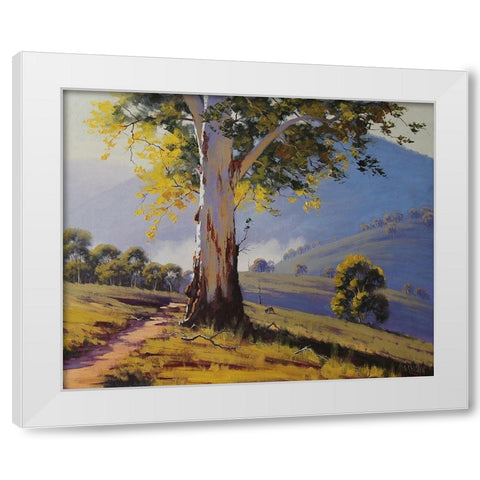 Tumut Hills Gum Tree White Modern Wood Framed Art Print by Gercken, Graham