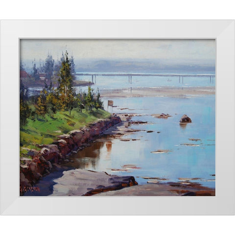 Tuggerah Lake Australia White Modern Wood Framed Art Print by Gercken, Graham
