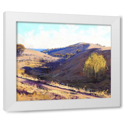 Summer Shadows Kanimbla White Modern Wood Framed Art Print by Gercken, Graham