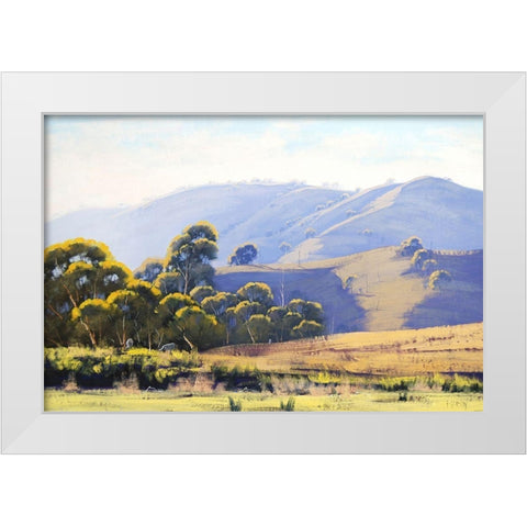 Strath Creek Hills Australia White Modern Wood Framed Art Print by Gercken, Graham