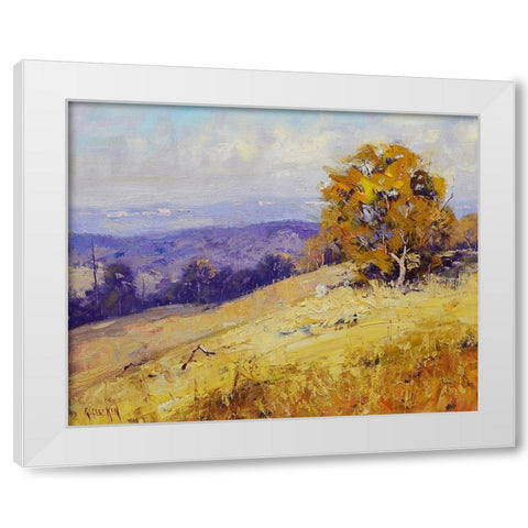 Sheep Grazing Australia White Modern Wood Framed Art Print by Gercken, Graham