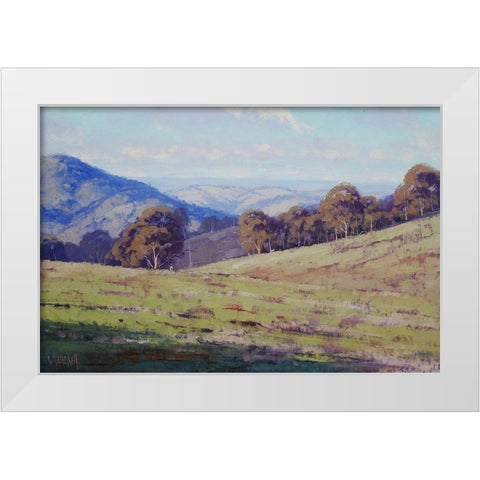 Sheep Country Australia White Modern Wood Framed Art Print by Gercken, Graham