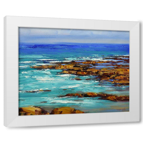 Rocks and Surf White Modern Wood Framed Art Print by Gercken, Graham