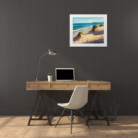 Sand Dunes NSW White Modern Wood Framed Art Print by Gercken, Graham
