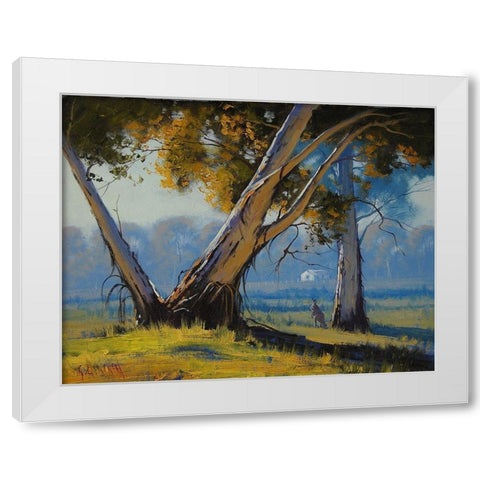 Ribbon Gum Trees White Modern Wood Framed Art Print by Gercken, Graham