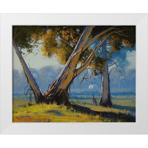 Ribbon Gum Trees White Modern Wood Framed Art Print by Gercken, Graham
