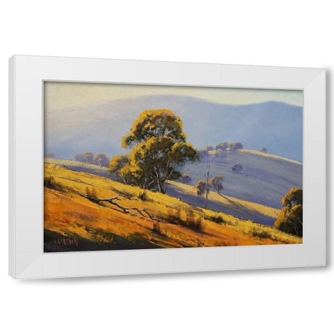 Megalong Morning Light Australia White Modern Wood Framed Art Print by Gercken, Graham