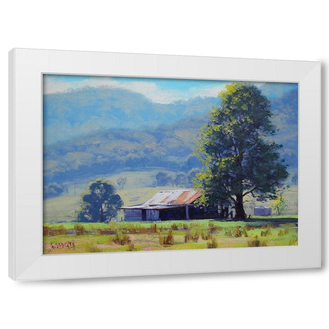 Hartley Farm Shed White Modern Wood Framed Art Print by Gercken, Graham