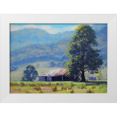 Hartley Farm Shed White Modern Wood Framed Art Print by Gercken, Graham